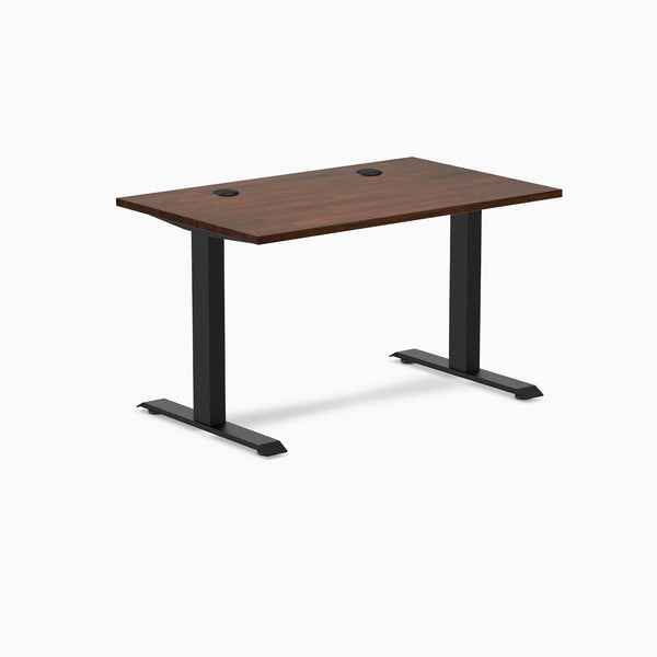 Desky Zero Rubberwood Office Desk, Red Walnut desktop, Matte Black frame