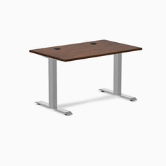 Desky Zero Rubberwood Office Desk, Red Walnut desktop, Gray frame