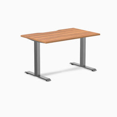 Desky Zero Scalloped Laminate Office Desk, Prime Oak desktop, Space Gray frame