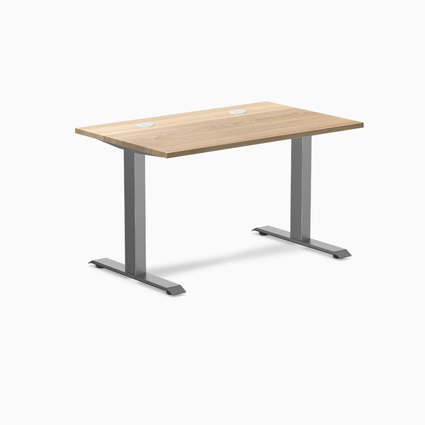 Desky Zero Hardwood Office Desk, White Ash desktop, Space Gray frame
