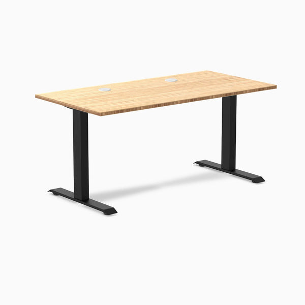 Desky Zero Bamboo Office Desk, Bamboo desktop, Matte Black frame