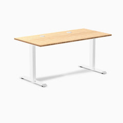 Desky Zero Bamboo Office Desk, Bamboo desktop, White frame
