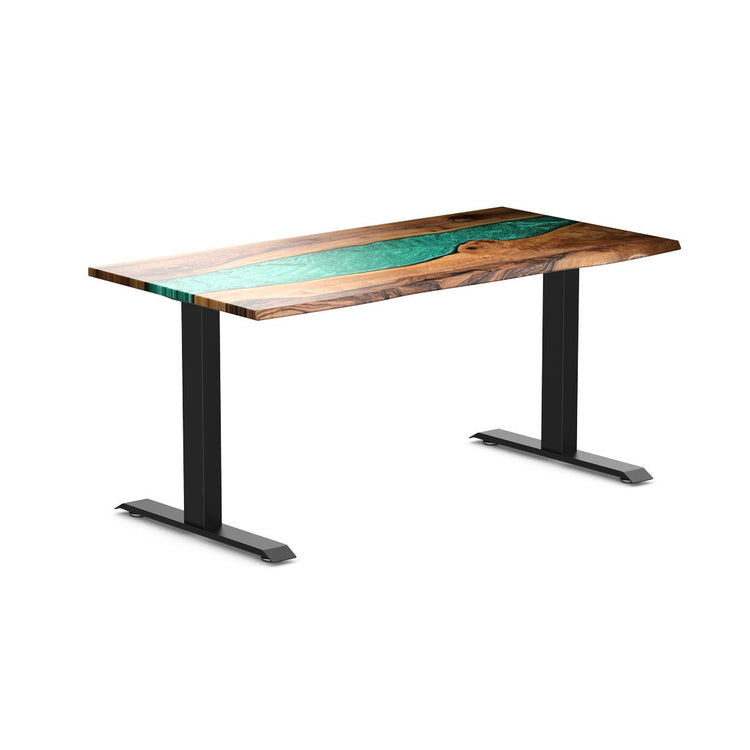 Desky Resin Hardwood Office Desk Natural Walnut -Desky®