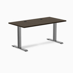 Desky Zero Bamboo Office Desk, Dark Bamboo desktop, Space Gray frame