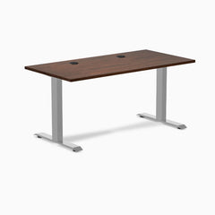 Desky Zero Rubberwood Office Desk, Red Walnut desktop, Gray frame