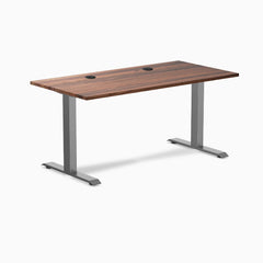 Desky Zero Hardwood Office Desk, Walnut desktop, Space Gray frame