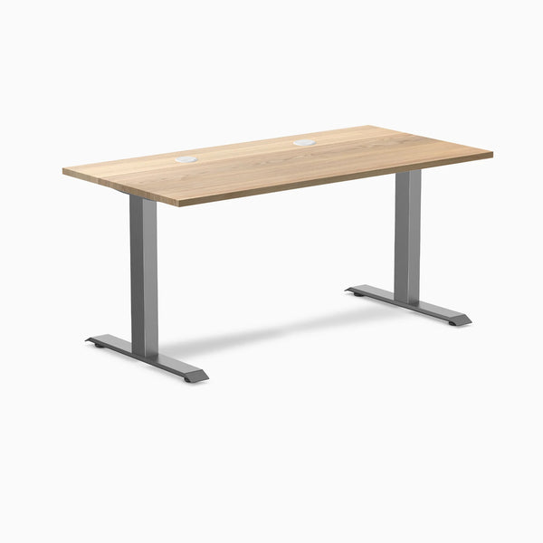 Desky Zero Hardwood Office Desk, White Ash desktop, Space Gray frame
