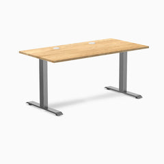 Desky Zero Hardwood Office Desk, White Oak desktop, Space Gray frame