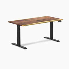 Desky Dual Hardwood Sit Stand Desk - Saman 1500 mm black frame