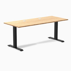Desky Zero Bamboo Office Desk, Bamboo desktop, Matte Black frame