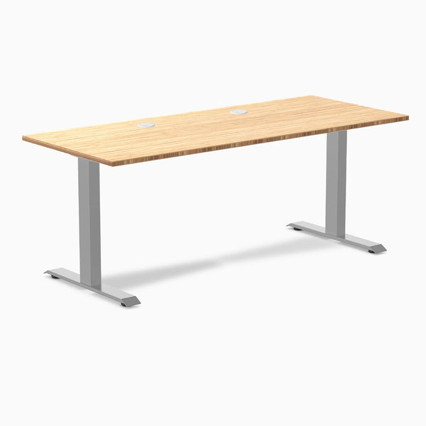 Desky Zero Bamboo Office Desk, Bamboo desktop, Gray frame