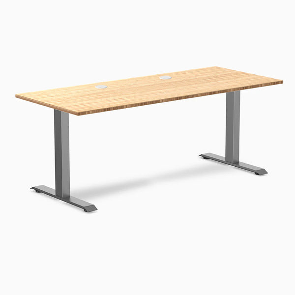Desky Zero Bamboo Office Desk, Bamboo desktop, Space Gray frame