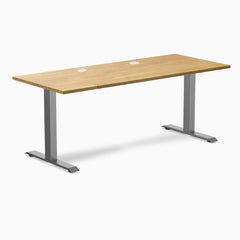 Desky Zero Rubberwood Office Desk, Light Oak desktop, Space Gray frame