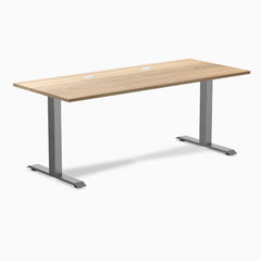 Desky Zero Hardwood Office Desk, White Ash desktop, Space Gray frame