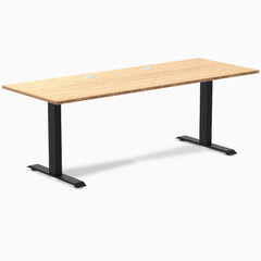 Desky Zero Bamboo Office Desk, Bamboo desktop, Matte Black frame