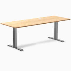 Desky Zero Bamboo Office Desk, Bamboo desktop, Space Gray frame