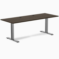 Desky Zero Bamboo Office Desk, Dark Bamboo desktop, Space Gray frame