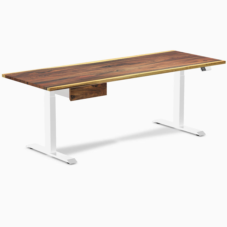 Desky Dual Hardwood Standing Desk With Drawer