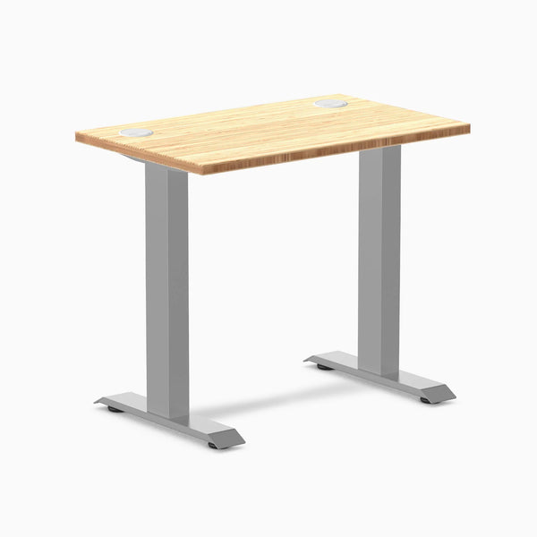 Desky Zero Mini Bamboo Office Desk, Bamboo desktop, Gray frame