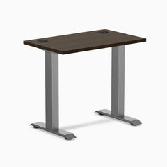 Desky Zero Mini Bamboo Office Desk, Dark Bamboo desktop, Space Gray frame