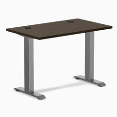Desky Zero Mini Bamboo Office Desk, Dark Bamboo desktop, Space Gray frame