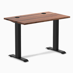Desky Zero Mini Hardwood Office Desk, Walnut desktop, Matte Black frame