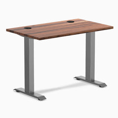 Desky Zero Mini Hardwood Office Desk, Walnut desktop, Space Gray frame
