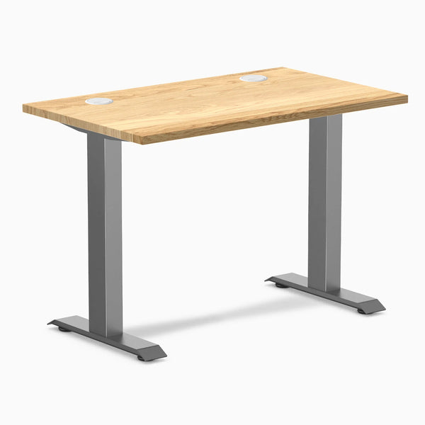 Desky Zero Mini Hardwood Office Desk, White Oak desktop, Space Gray frame