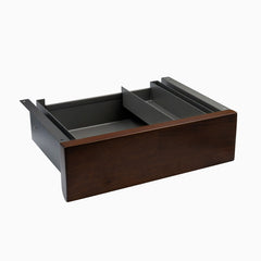 dark walnut rubberwood drawer in space grey frame
