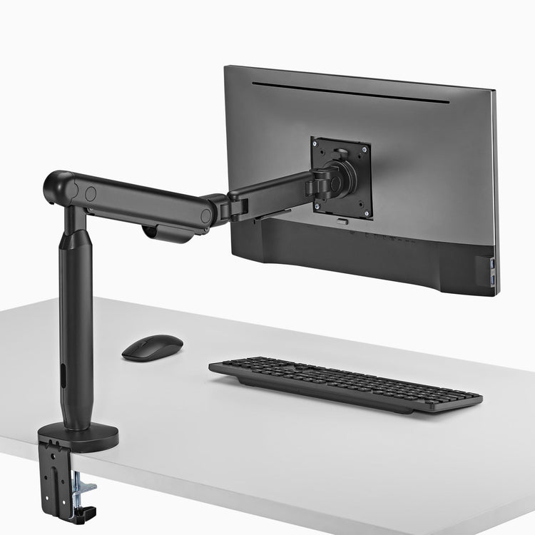 Desky flexi monitor arm with monitor setup