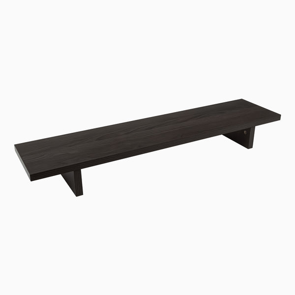 desky wooden monitor stand - burnished wood