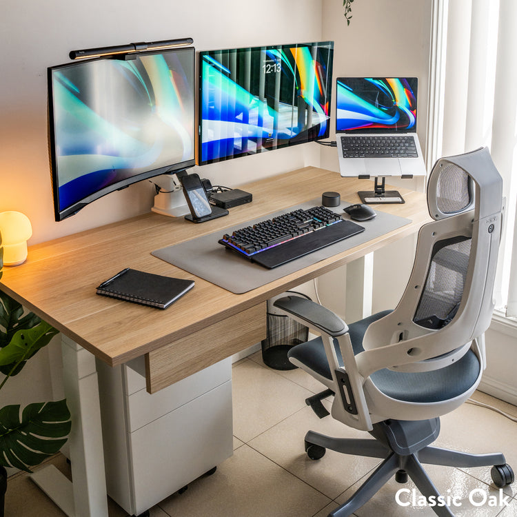 Desky Dual Laminate Sit Stand Desk