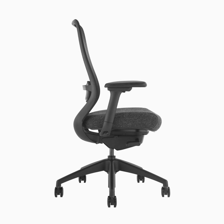 Black coilflex chair side view