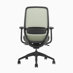 Green coilflex ergonomic chair with no headrest - Desky