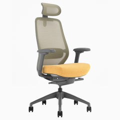 Desky Coilflex Ergonomic Office Chair in Yellow/Gray