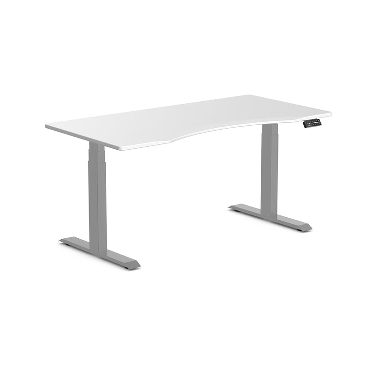 Desky Dual Ergo Edge Sit Stand Desk White-Desky®