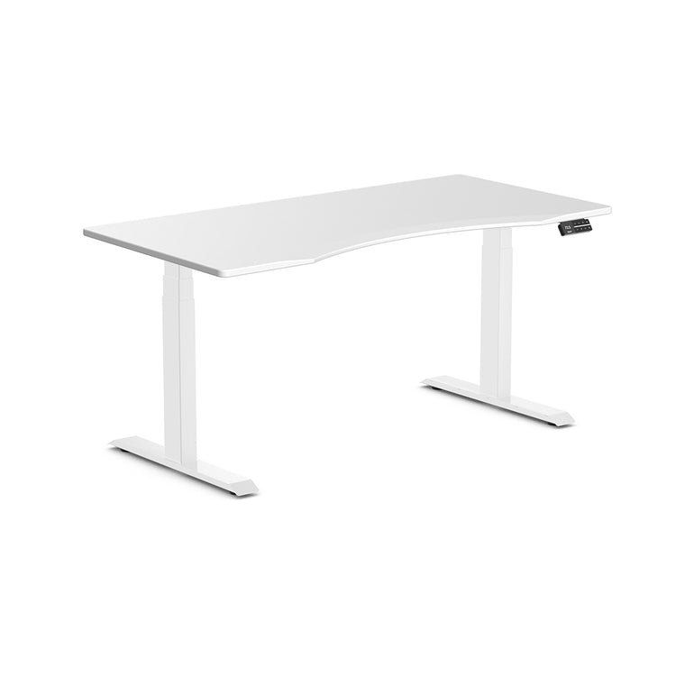 Desky Dual Ergo Edge Sit Stand Desk White-Desky®
