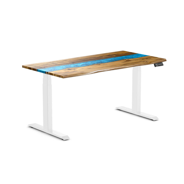 dual resin hardwood standing desk