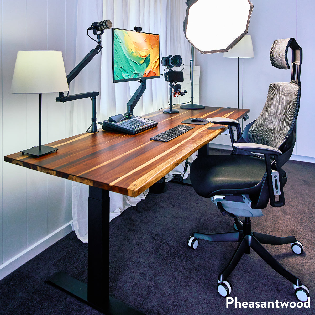 Desky Dual Hardwood Sit Stand Desk | Solid Wood Standing Desk - Desky