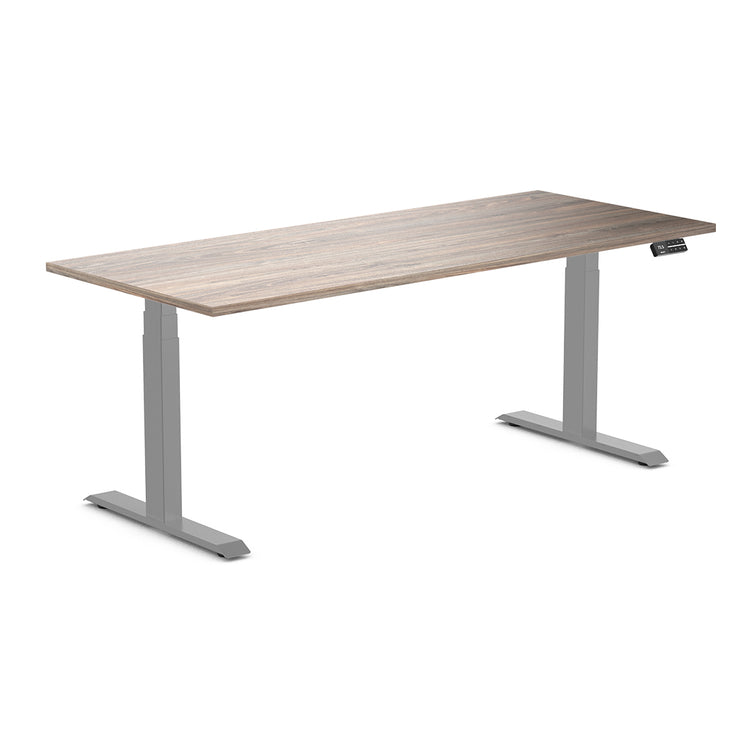 Desky Dual Laminate Sit Stand Desk Natural Walnut-Desky®