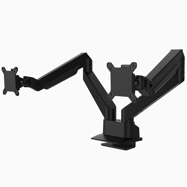 Desky black dual monitor arm