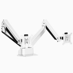 White dual monitor arm - Desky