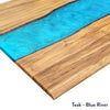 dual resin hardwood teak blue river desk top
