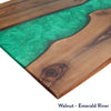 Natural Walnut emerald river resin desktop from desky