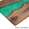 dual resin hardwood walnut emerald river desk top