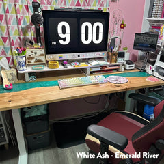 dual resin hardwood sit stand desk
