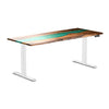 dual resin hardwood sit stand desk