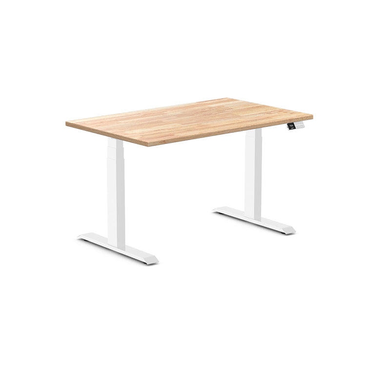 dual rubberwood height adjustable desk