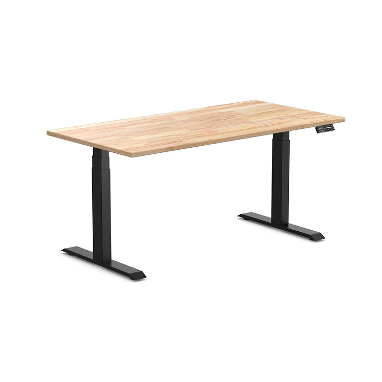dual rubberwood height adjustable desk