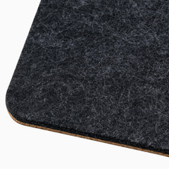 Desky felt cork coaster in dark gray texture